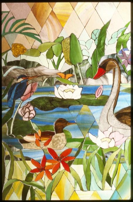 Detail from laminated glass window